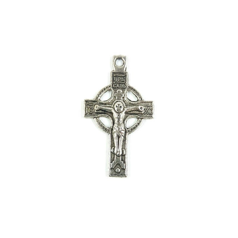 Obiecte bisericesti | Medalion cruce  metalica argintie 33mm | 2063