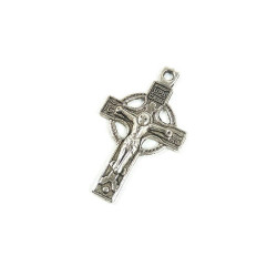 Obiecte bisericesti | Medalion cruce  metalica argintie 33mm | 2063