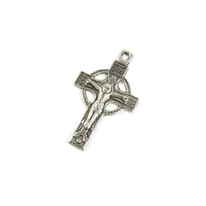 Obiecte bisericesti | Medalion cruce  metalica argintie 33mm | 2063