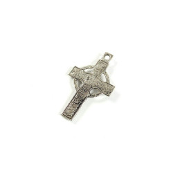 Obiecte bisericesti | Medalion cruce  metalica argintie 33mm | 2063