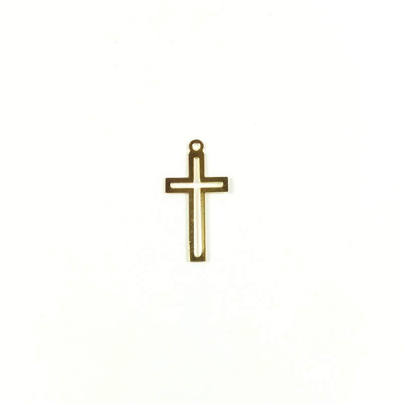 Obiecte bisericesti | Medalion cruce metalica aurie 25mm | 2064