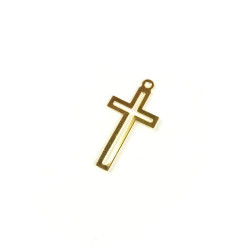 Obiecte bisericesti | Medalion cruce metalica aurie 25mm | 2064