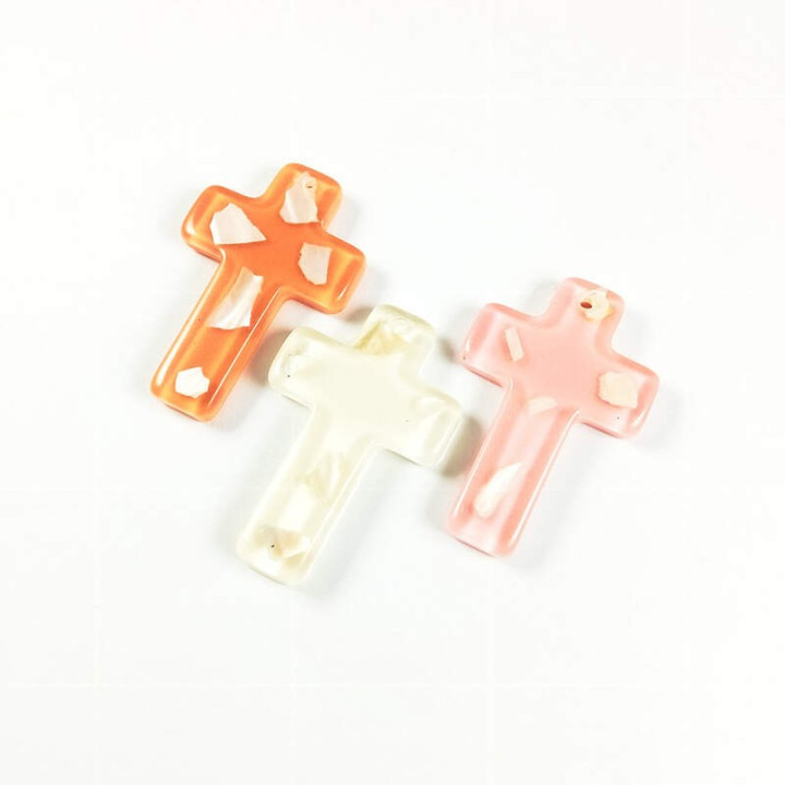 Obiecte bisericesti | Medalion cruce de plastic colorat 53mm | 2065