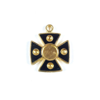 Obiecte bisericesti | Medalion cruce metalica aurie 38mm | 2066