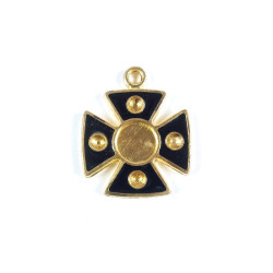 Obiecte bisericesti | Medalion cruce metalica aurie 38mm | 2066