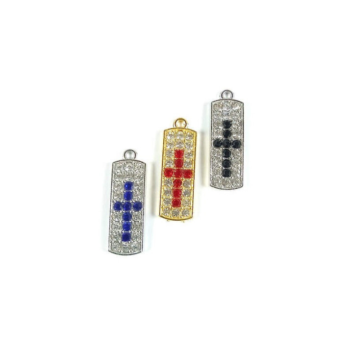 Obiecte bisericesti | Medalion cruce metalica aurie argintie 25mm | 2071