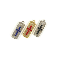 Obiecte bisericesti | Medalion cruce metalica aurie argintie 25mm | 2071