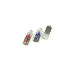 Obiecte bisericesti | Medalion cruce metalica argintie 25mm | 2073
