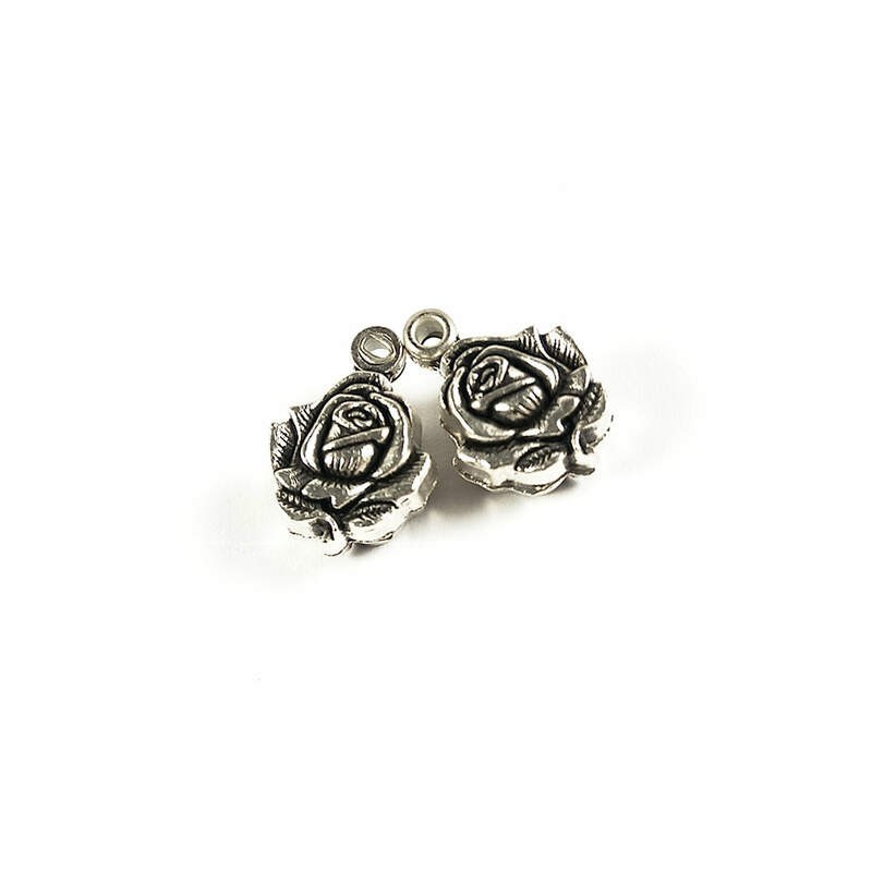 Obiecte bisericesti | Medalion trandafir metalic argintiu 20mm | 2081