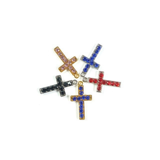 Obiecte bisericesti | Medalion cruce metalica aurie sau argintie 25mm | 2082