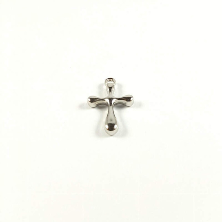 Obiecte bisericesti | Medalion cruce metalica argintie 35mm | 2084