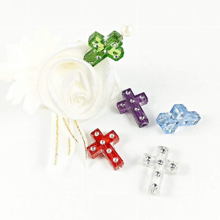 Obiecte bisericesti bile | Margele cruce de trecere 17mm | 6059