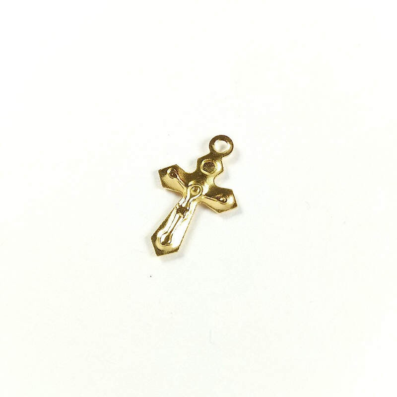 Obiecte bisericesti | Medalion cruce metalica aurie 21mm | 2090