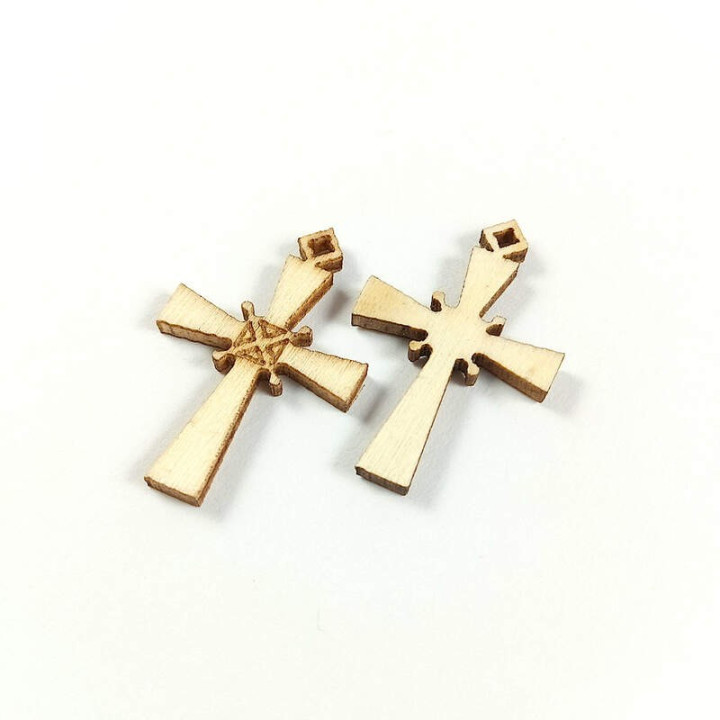 Obiecte bisericesti | Medalion cruce de lemn 30mm | 2092