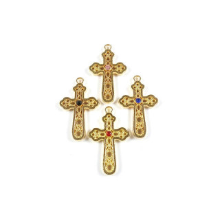 Obiecte bisericesti | Medalion cruce metalica aurie 30mm | 2095