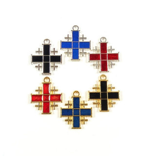 Obiecte bisericesti | Medalion cruce metalica aurie sau argintie 22mm | 2097