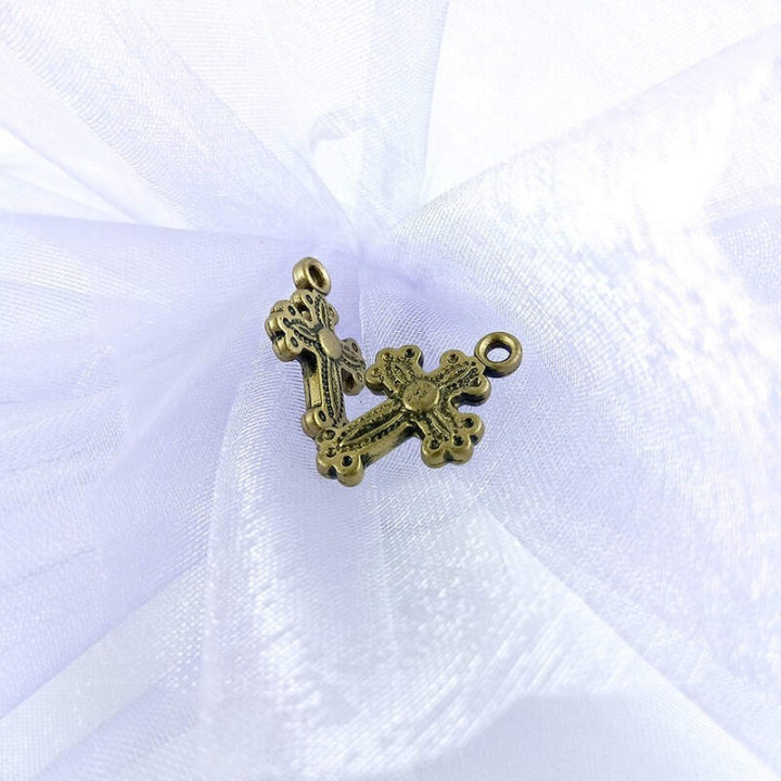 Obiecte bisericesti | Medalion cruce de plastic colorat 20mm | 2101