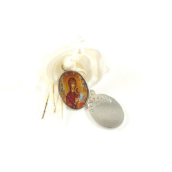 Obiecte bisericesti | Medalion icoana metalica argintie 20mm | 2105