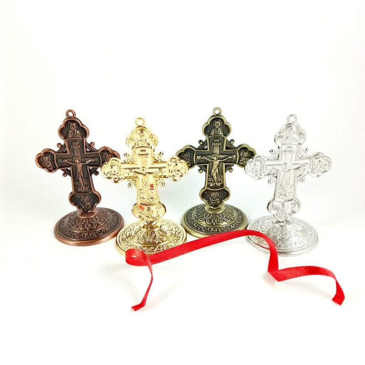 Obiecte bisericesti | Cruce pentru masa sau perete din metal | 5302