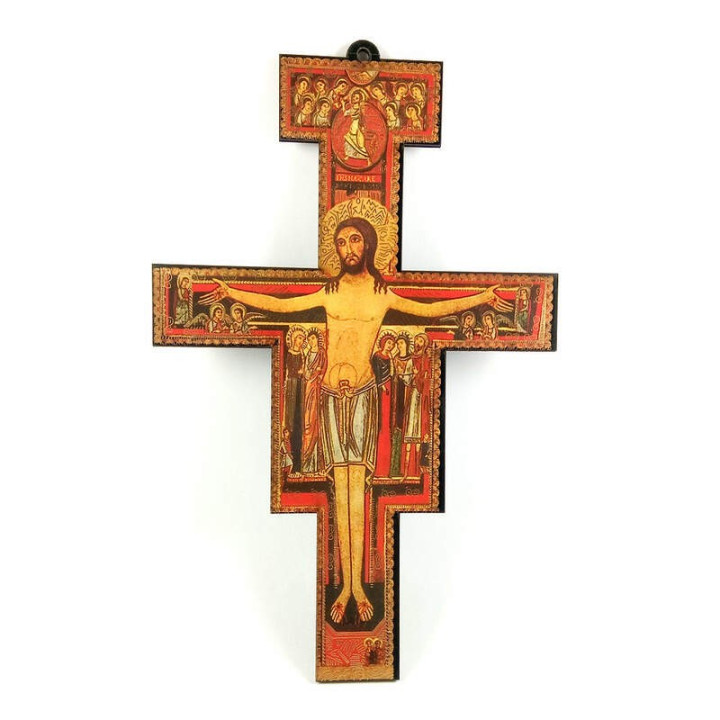 Obiecte bisericesti | Cruce de perete pe suport din lemn | 5306