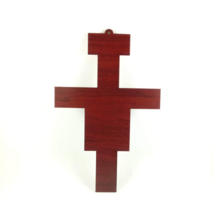 Obiecte bisericesti | Cruce de perete pe suport din lemn | 5306