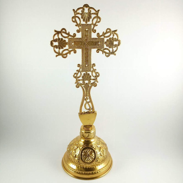 Obiecte bisericesti | Cruce binecuvantare din metal auriu | 5319