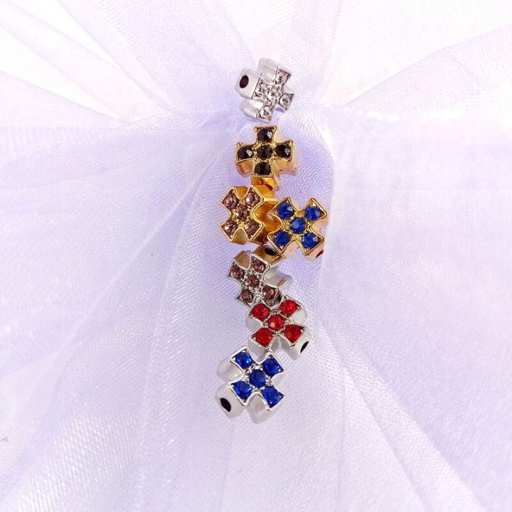 Obiecte bisericesti bile | Margele cruce de trecere 8mm | 6084