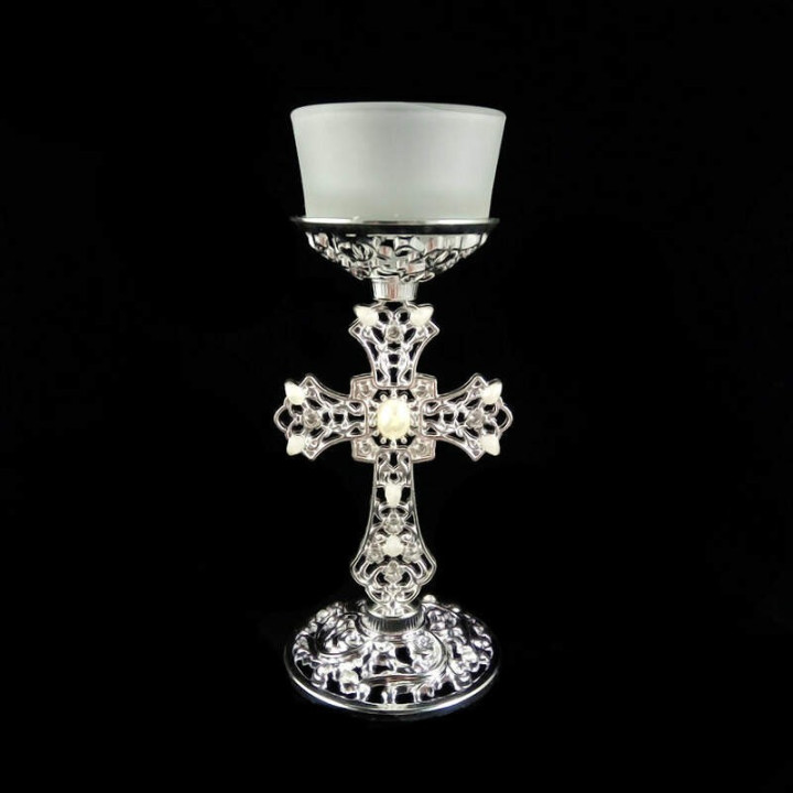 Obiecte bisericesti | Candela de masa din metal 15cm | 5108