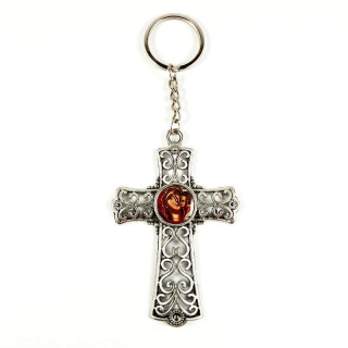 Obiecte bisericesti | Breloc cu cruce si Icoana Maicii Domnului aplicata | 1564