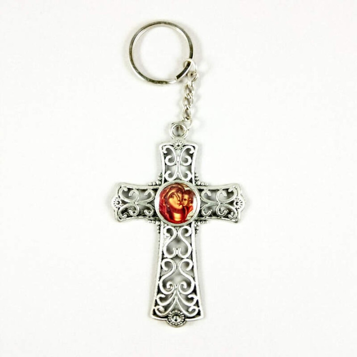 Obiecte bisericesti | Breloc cu cruce si Icoana Maicii Domnului aplicata | 1564