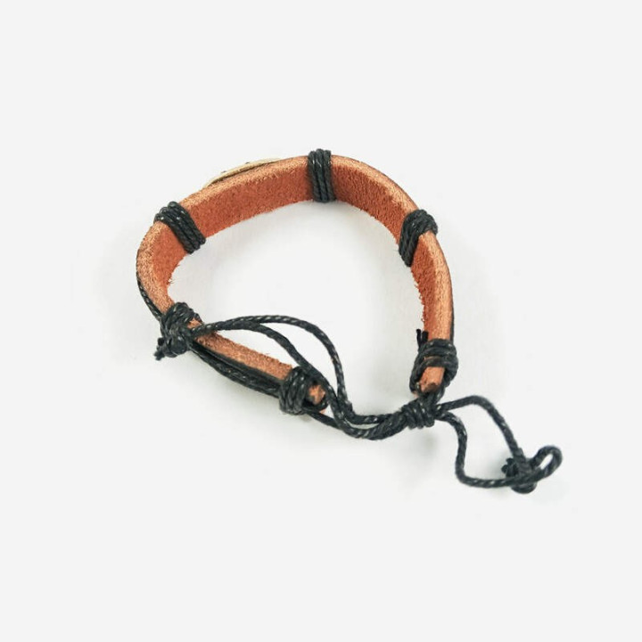 Obiecte bisericesti | Bratara curea si sfoara piele sintetica | 1003