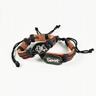 Obiecte bisericesti | Bratara curea si sfoara piele sintetica | 1007