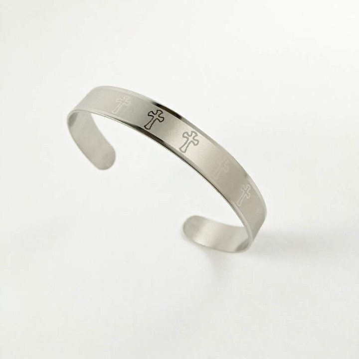 Obiecte bisericesti | Bratara rigida metalica inox | 1022