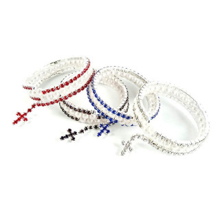 Obiecte bisericesti | Bratara spirala metalica strasuri | 1027