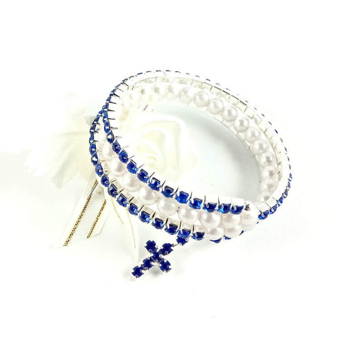 Obiecte bisericesti | Bratara spirala metalica strasuri | 1027