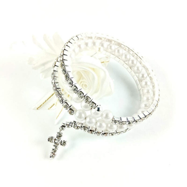 Obiecte bisericesti | Bratara spirala metalica strasuri | 1027