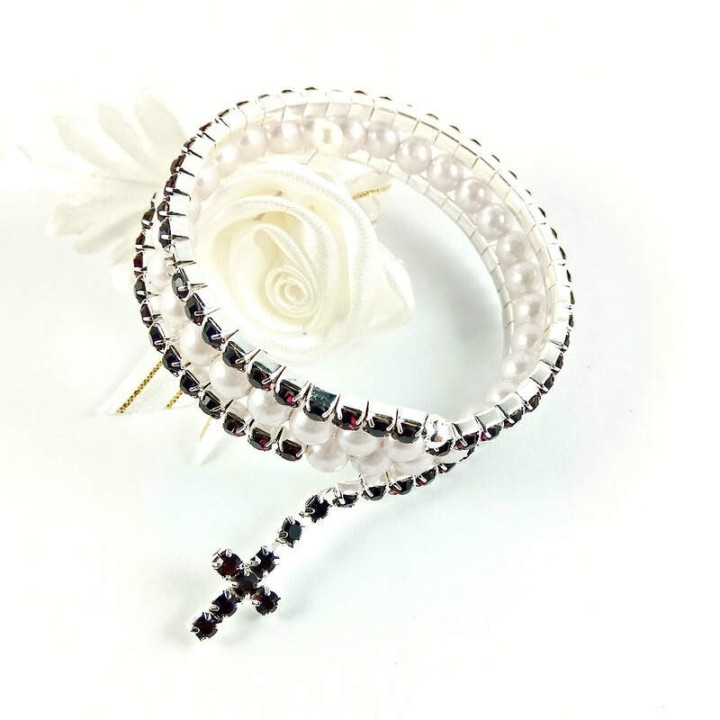 Obiecte bisericesti | Bratara spirala metalica strasuri | 1027