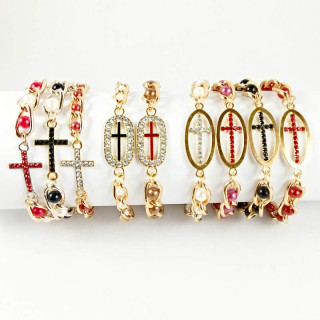 Obiecte bisericesti | Bratara lant metalic bile de plastic | 1041