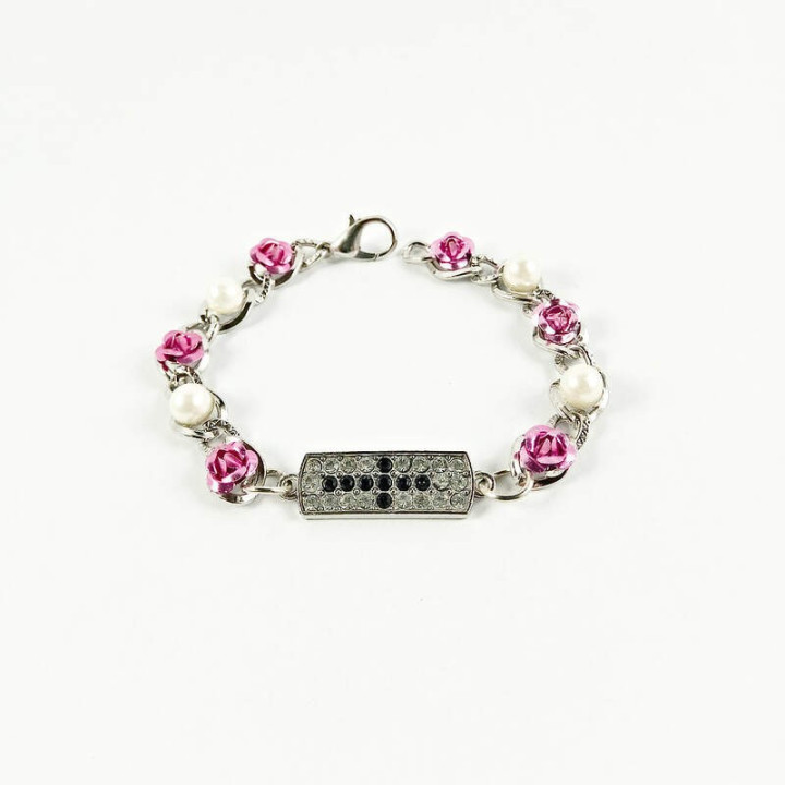 Obiecte bisericesti | Bratara lant metalic placuta de inox  | 1042