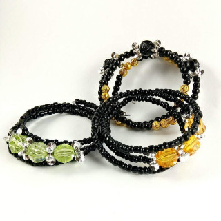 Obiecte bisericesti | Bratara spirala metalica bile de plastic | 1061