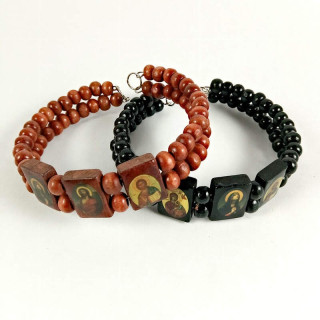 Obiecte bisericesti | Bratara spirala metalica elemente de lemn | 1085