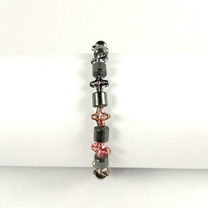 Obiecte bisericesti | Bratara elastica elemente tip hematit | 1091