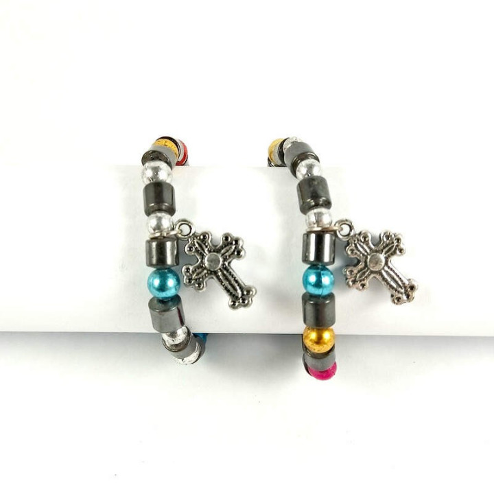 Obiecte bisericesti | Bratara elastica elemente tip hematit | 1092