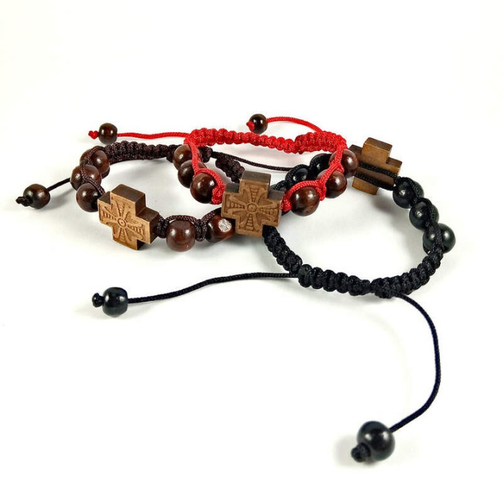 Obiecte bisericesti | Bratara sfoara impletita snur textil | 1099