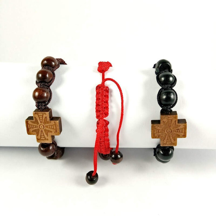 Obiecte bisericesti | Bratara sfoara impletita snur textil | 1099