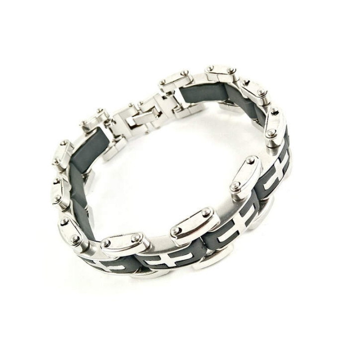 Obiecte bisericesti | Bratara curea cu catarama zale de inox | 1100