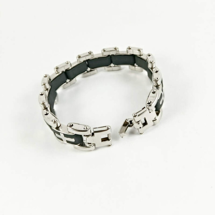 Obiecte bisericesti | Bratara curea cu catarama zale de inox | 1100