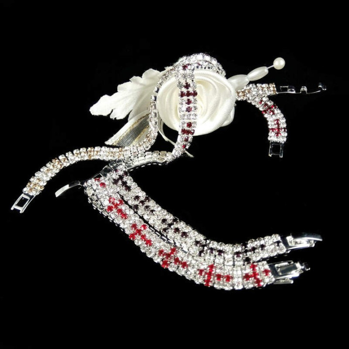 Obiecte bisericesti | Bratara curea cu catarama strasuri | 1156