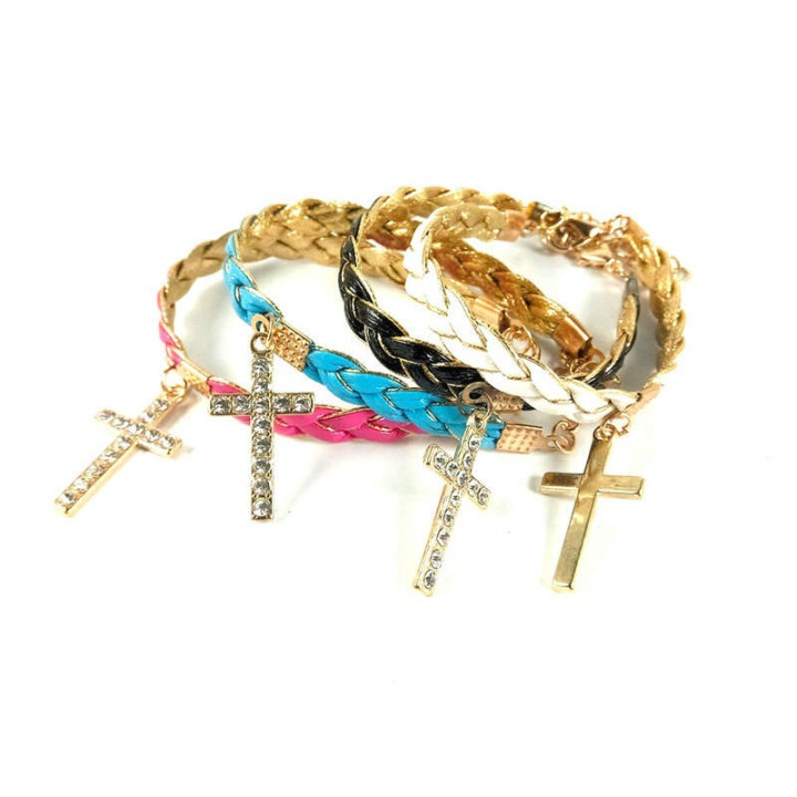 Obiecte bisericesti | Bratara curea din piele sintetica impletitura | 1167