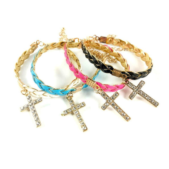 Obiecte bisericesti | Bratara curea din piele sintetica impletitura | 1167